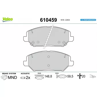 Jeu de 4 plaquettes de frein avant VALEO OEM 58101G4A10
