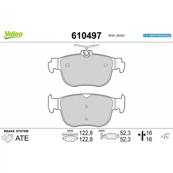 Jeu de 4 plaquettes de frein arrière VALEO OEM 5WA698451
