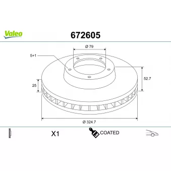 Jeu de 2 disques de frein avant VALEO OEM 34116855156