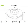 Disque de frein arrière VALEO [672698]