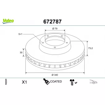 VALEO 672787 - Disque de frein arrière