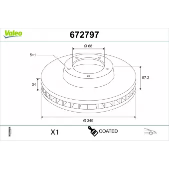 VALEO 672797 - Disque de frein arrière