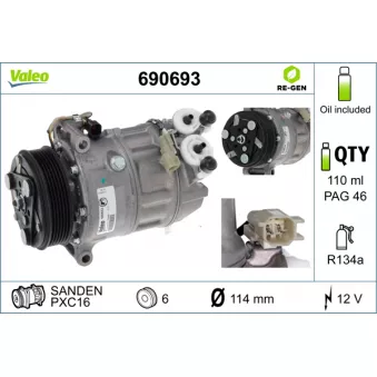 Compresseur, climatisation VALEO OEM CV6119D629EA