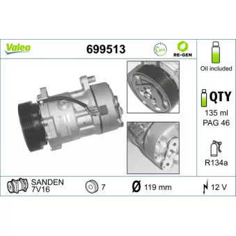 Compresseur, climatisation VALEO OEM 1067110