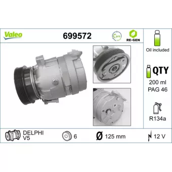 Compresseur, climatisation VALEO 699572