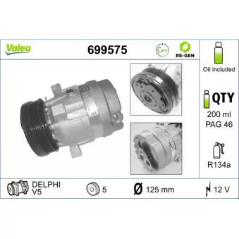 Compresseur, climatisation VALEO 699575