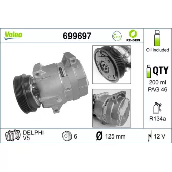 Compresseur, climatisation VALEO 699697