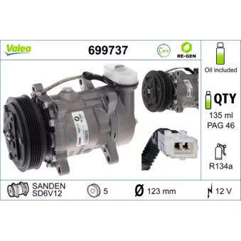 Compresseur, climatisation VALEO OEM 6453FS