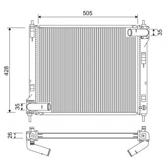 Radiateur, refroidissement du moteur VALEO OEM 214101KC5A