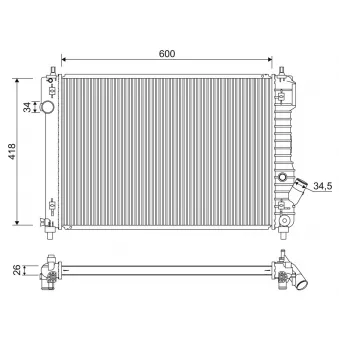 Radiateur, refroidissement du moteur VALEO OEM 96942181