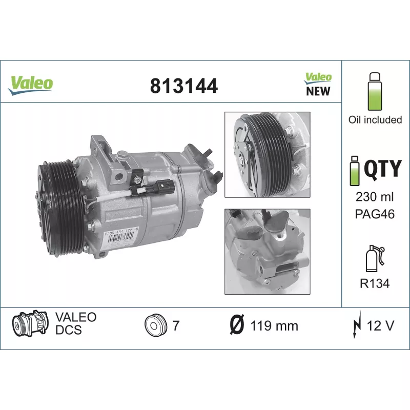 Compresseur, climatisation VALEO 813144 - Visuel 1