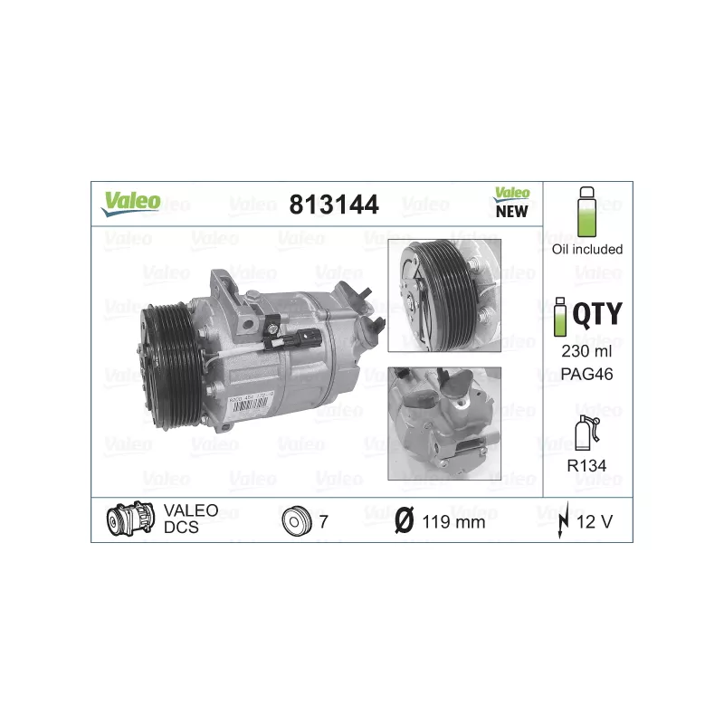 Compresseur, climatisation VALEO 813144 - Visuel 2