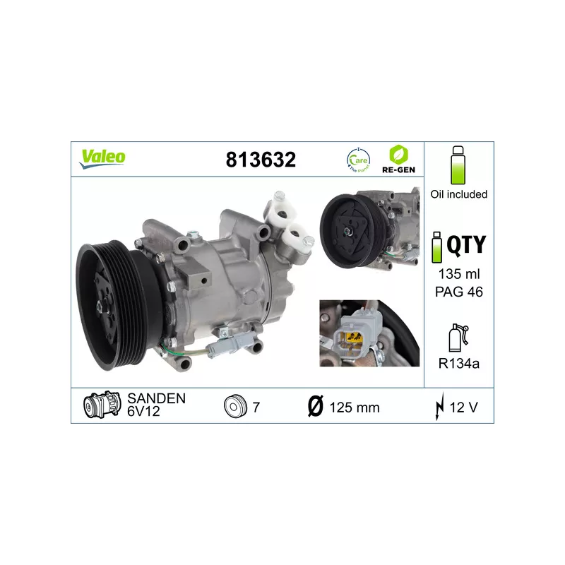 Compresseur, climatisation VALEO 813632 - Visuel 1