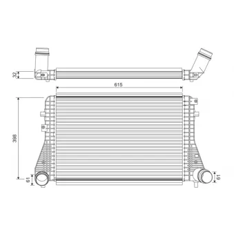 Intercooler, échangeur VALEO OEM 1k0145803ae