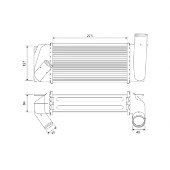 Intercooler, échangeur VALEO 822905 pour TOYOTA AURIS 1.4 D-4D - 90cv