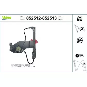 Lève-vitre arrière gauche VALEO 852512 pour MITSUBISHI LANCER 1.4 16V - 88cv