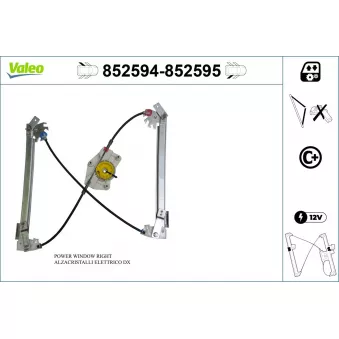 Lève-vitre arrière gauche VALEO OEM 7L0839461C