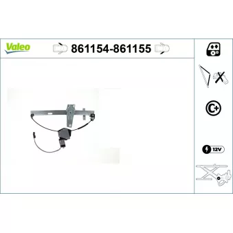 Lève-vitre avant gauche VALEO 861154 pour TOYOTA HILUX 3.0 D 4WD - 163cv