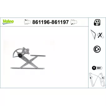 Lève-vitre arrière gauche VALEO 861196