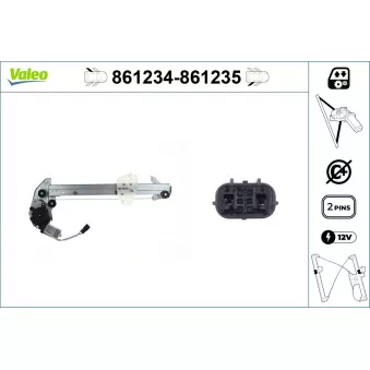 Lève-vitre arrière gauche VALEO 861234 pour HONDA HR-V 1.5 i-VTEC - 182cv