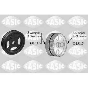 Poulie, vilebrequin SASIC 2154027