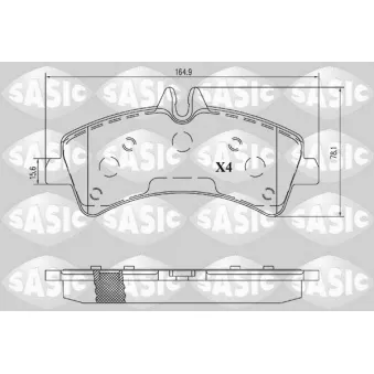 Jeu de 4 plaquettes de frein arrière SASIC OEM A0064202220