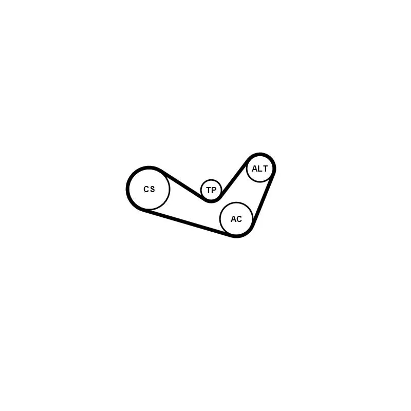 Jeu de courroies trapézoïdales à nervures CONTITECH 6PK1050K1 - Visuel 1