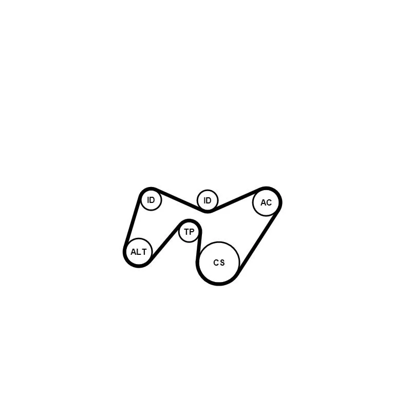 Pompe à eau+Jeu de courroie trapézoïdale à nervures CONTITECH 6PK1642WP2 - Visuel 1