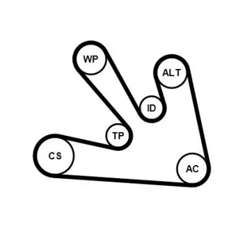 Pompe à eau+Jeu de courroie trapézoïdale à nervures CONTITECH 7PK1687WP1