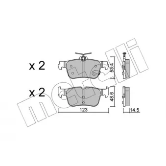 Jeu de 4 plaquettes de frein avant METELLI OEM 32287447