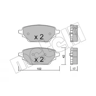 Jeu de 4 plaquettes de frein arrière METELLI OEM 4406000Q4A