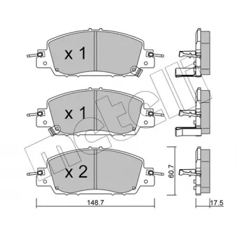 Jeu de 4 plaquettes de frein avant METELLI OEM 45022T50G00