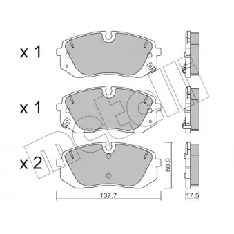 Jeu de 4 plaquettes de frein avant METELLI OEM 58101COA00