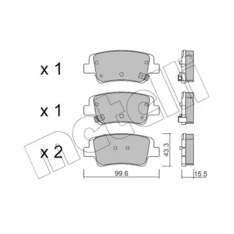 Jeu de 4 plaquettes de frein arrière METELLI OEM 58302COA30