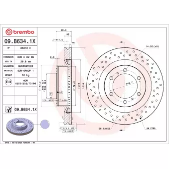 Jeu de 2 disques de frein avant BREMBO OEM 4351260190