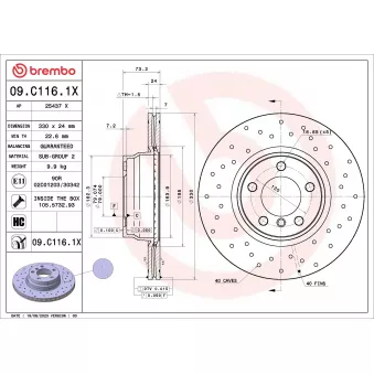 Jeu de 2 disques de frein avant BREMBO OEM 34116792221