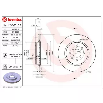 Jeu de 2 disques de frein avant BREMBO OEM 5531170L00000