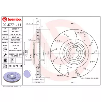 Jeu de 2 disques de frein avant BREMBO 09.D771.11