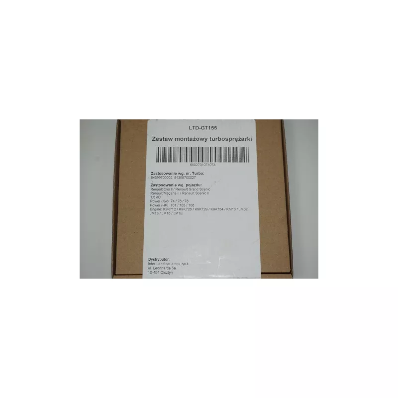 Kit de montage, turbo LTD LTD-GT155 - Visuel 1