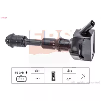 Bobine d'allumage EPS 1.970.637 pour VOLVO V40 T5 Drive-E Polestar - 253cv