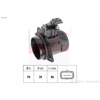 Débitmètre de masse d'air EPS 1.991.474 pour CITROEN SPACETOURER 2.0 BlueHDi 180 - 178cv