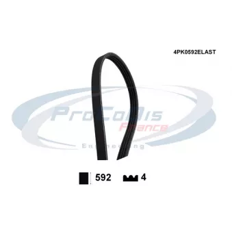 PROCODIS FRANCE 4PK0592ELAST - Courroie trapézoïdale à nervures
