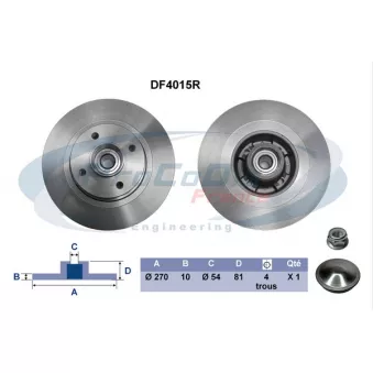 PROCODIS FRANCE DF4015R - Disque de frein arrière