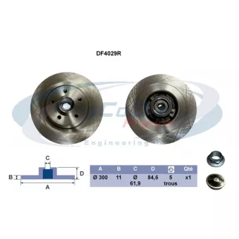 PROCODIS FRANCE DF4029R - Disque de frein arrière