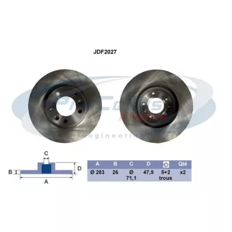PROCODIS FRANCE JDF2027 - Disque de frein arrière