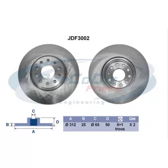 PROCODIS FRANCE JDF3002 - Disque de frein arrière