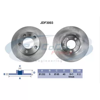 PROCODIS FRANCE JDF3003 - Disque de frein arrière