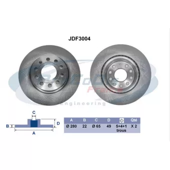 PROCODIS FRANCE JDF3004 - Disque de frein arrière