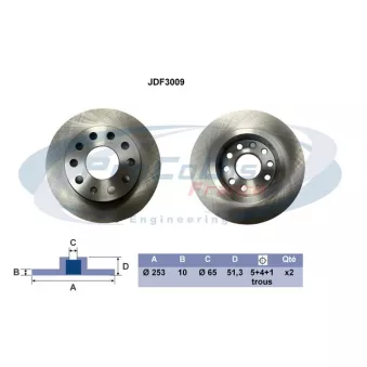 PROCODIS FRANCE JDF3009 - Disque de frein arrière