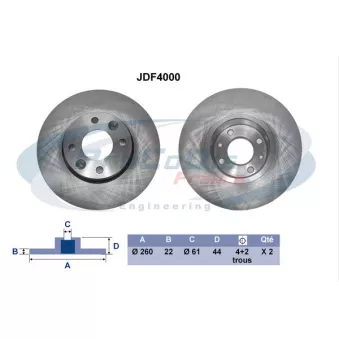 PROCODIS FRANCE JDF4000 - Disque de frein arrière